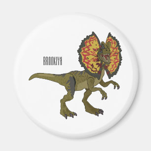 Dilophosaurus cartoon illustration magnet