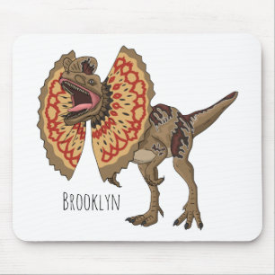 Dilophosaurus cartoon illustration mouse pad