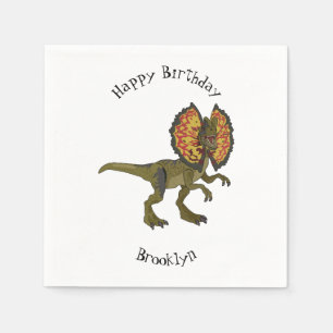 Dilophosaurus cartoon illustration napkin