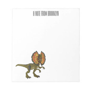 Dilophosaurus cartoon illustration notepad