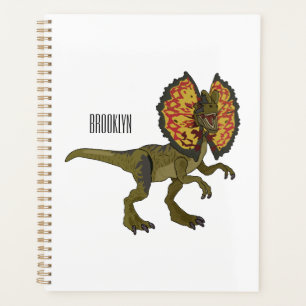 Dilophosaurus cartoon illustration planner