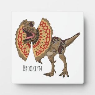 Dilophosaurus cartoon illustration  plaque
