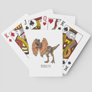 Dilophosaurus cartoon illustration  playing cards