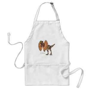 Dilophosaurus cartoon illustration standard apron