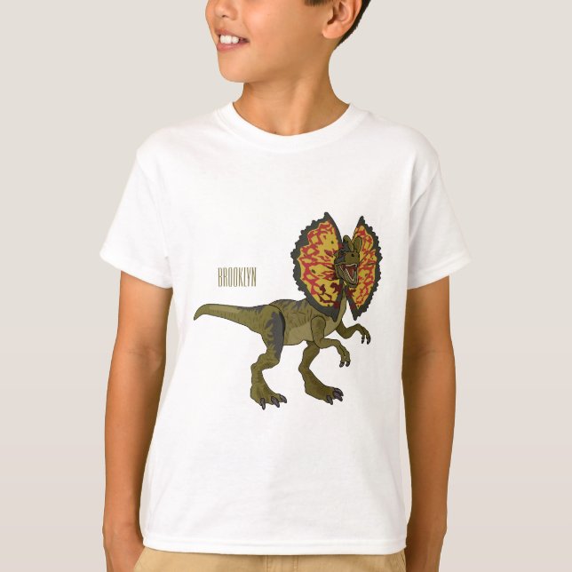 Dilophosaurus cartoon illustration T-Shirt (Front)
