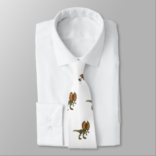 Dilophosaurus cartoon illustration tie