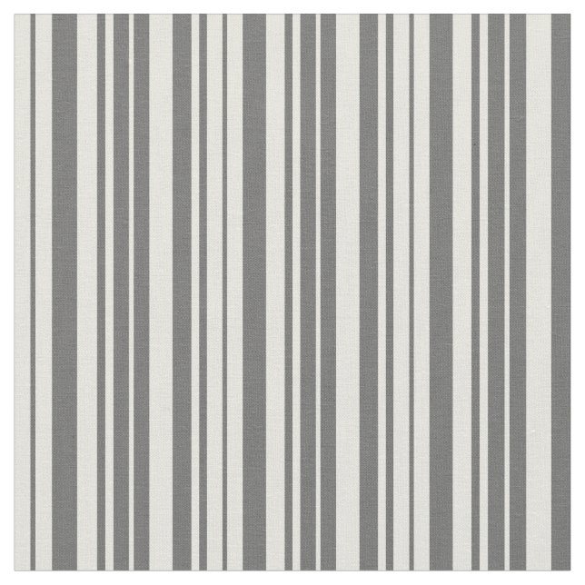 Dim Grey and Beige Coloured Stripes Pattern Fabric (Close Up)
