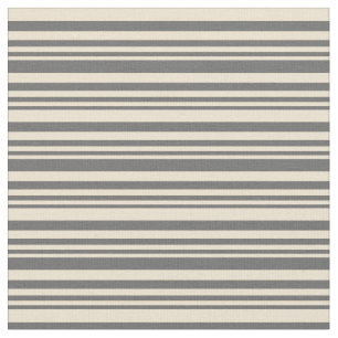 Dim Grey and Beige Stripes Pattern Fabric