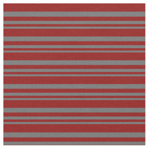 Dim Grey and Dark Red Coloured Stripes Fabric