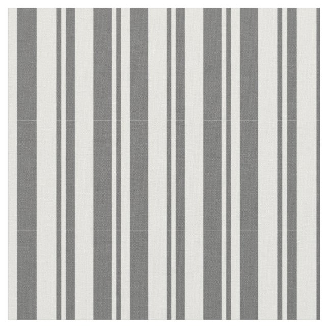 Dim Grey and Mint Cream Coloured Lines Fabric (Close Up)