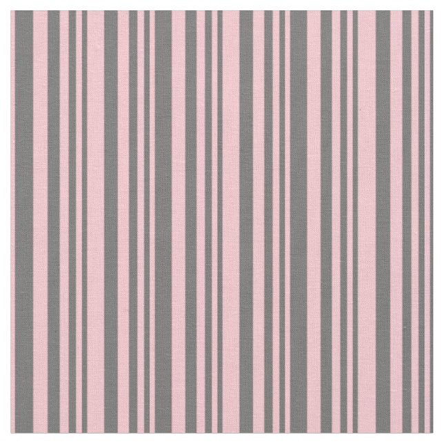Dim Grey and Pink Coloured Striped Pattern Fabric (Close Up)