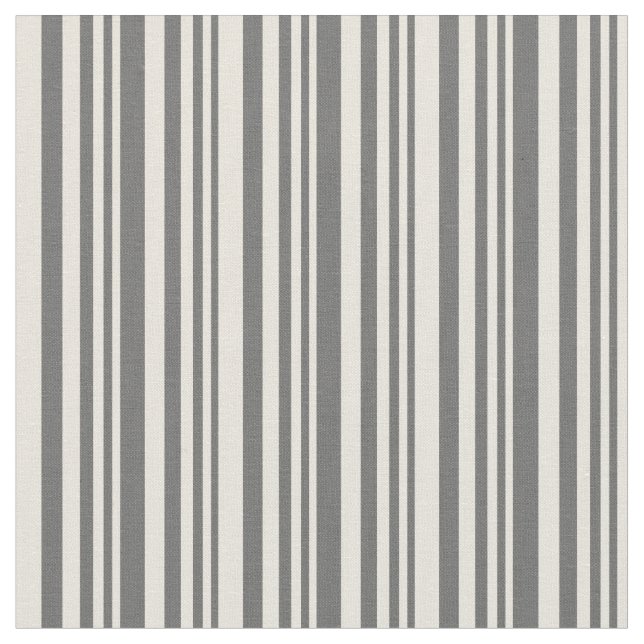 Dim Grey & Beige Coloured Stripes/Lines Pattern Fabric (Close Up)