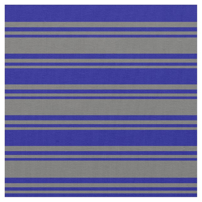 Dim Grey & Dark Blue Coloured Stripes Pattern Fabric (Close Up)