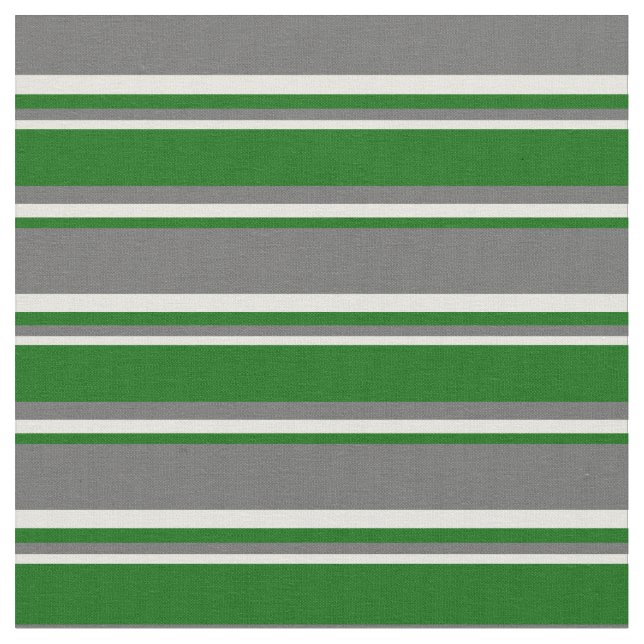 Dim Grey, Dark Green, and Beige Stripes Fabric (Close Up)