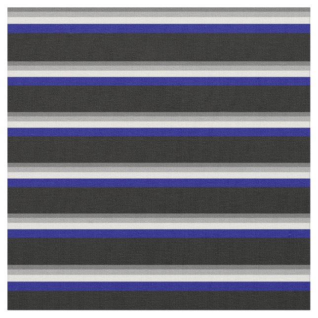 Dim Grey, Dark Grey, Light Yellow, Blue, and Black Fabric (Close Up)