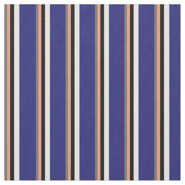 Dim Grey, Dark Salmon, Black, Beige, Midnight Blue Fabric (Close Up)