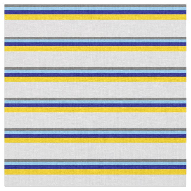 Dim Grey, Light Sky Blue, Blue, Yellow & Lavender Fabric (Close Up)