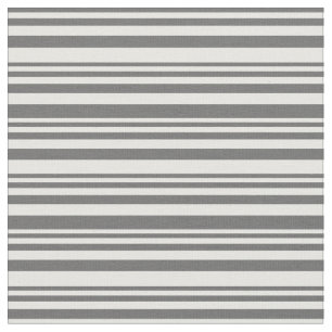 Dim Grey & Mint Cream Coloured Striped Pattern Fabric