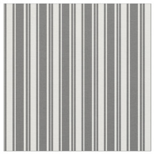 Dim Grey & Mint Cream Coloured Stripes Fabric