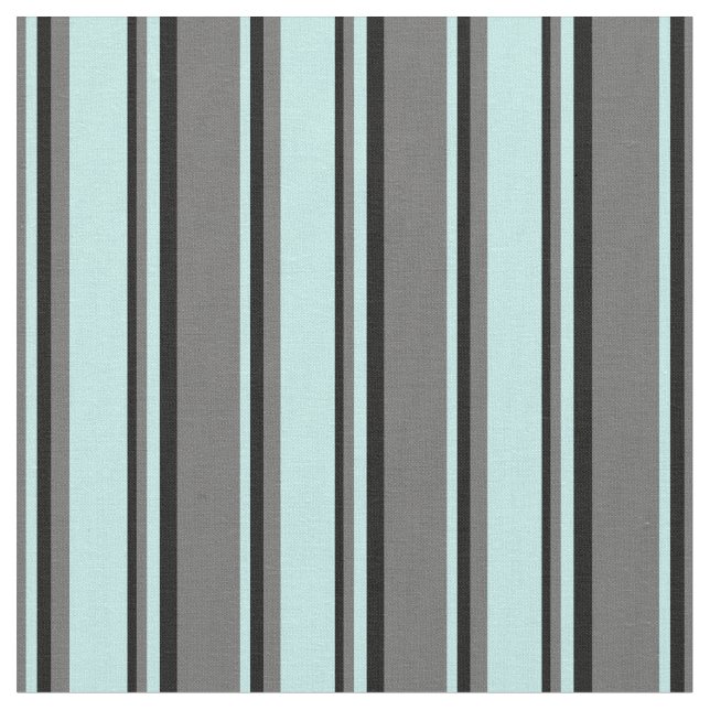 Dim Grey, Turquoise, and Black Lines Fabric (Close Up)