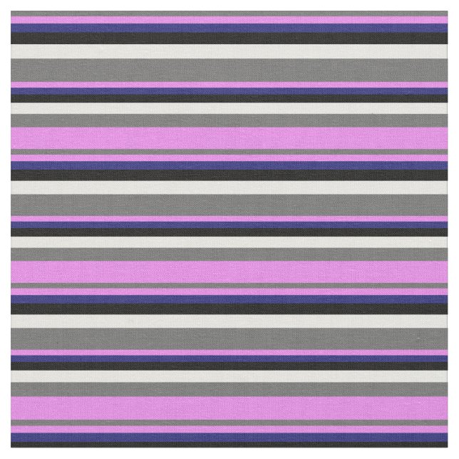 Dim Grey, Violet, Midnight Blue, Black, and White Fabric (Close Up)