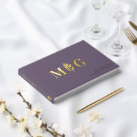 Dim Lavender Berry Twig 2 Initial Monogram Wedding