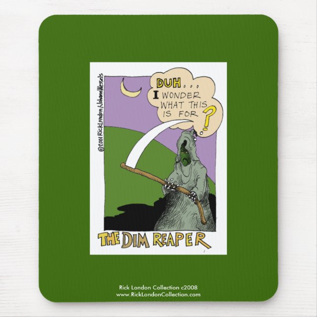 Dim Reaper Halloween Funny Cartoon Mouse Pad (Front)