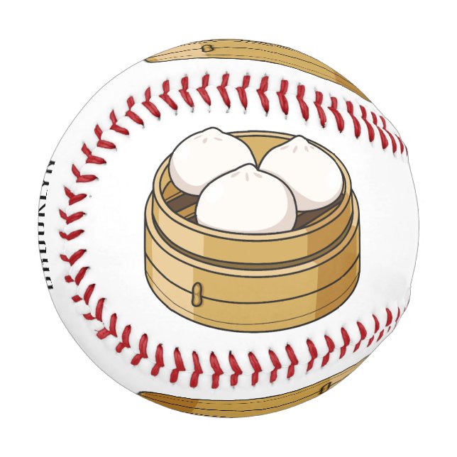 Dim sum cartoon illustration baseball (Front Left)