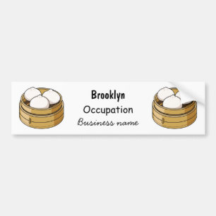Dim sum cartoon illustration bumper sticker