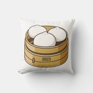 Dim sum cartoon illustration cushion