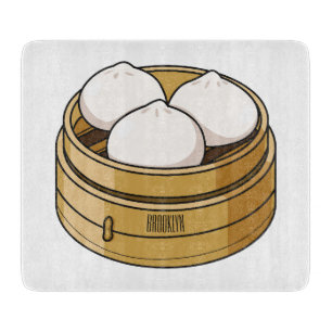 Dim sum cartoon illustration cutting board