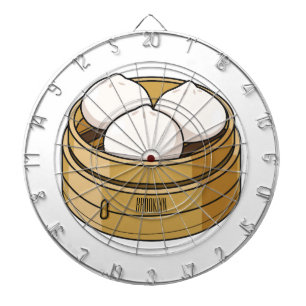 Dim sum cartoon illustration dartboard