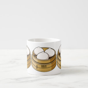 Dim sum cartoon illustration espresso cup