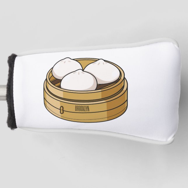 Dim sum cartoon illustration golf head cover (Front)