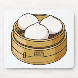 Dim sum cartoon illustration mouse pad