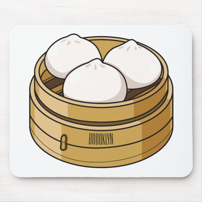 Dim sum cartoon illustration mouse pad (Front)