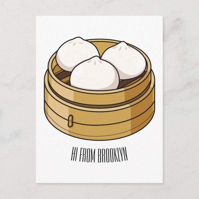 Dim sum cartoon illustration  postcard (Front)
