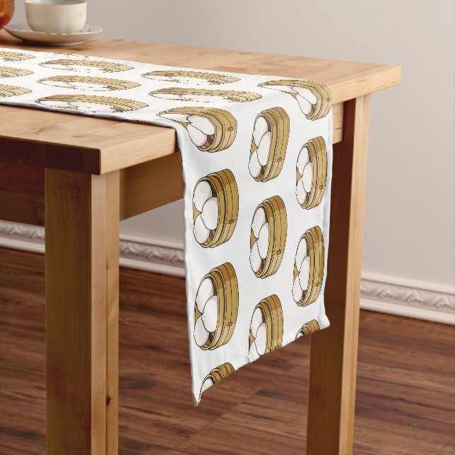 Dim sum cartoon illustration short table runner (In Situ)