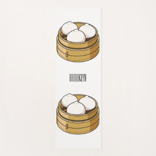 Dim sum cartoon illustration yoga mat
