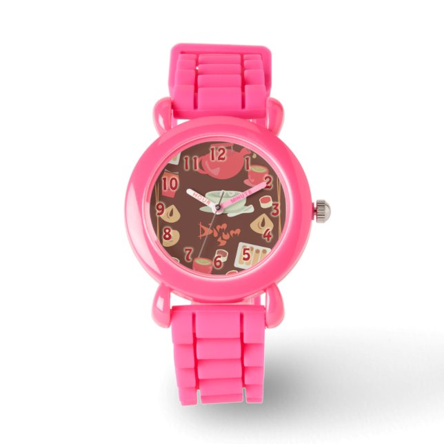 Dim Sum Cute Kawaii Chinese Food Fun Pattern Watch (Front)