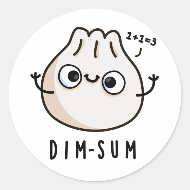 Dim-sum Funny Dimsum Math Pun  Classic Round Sticker (Front)