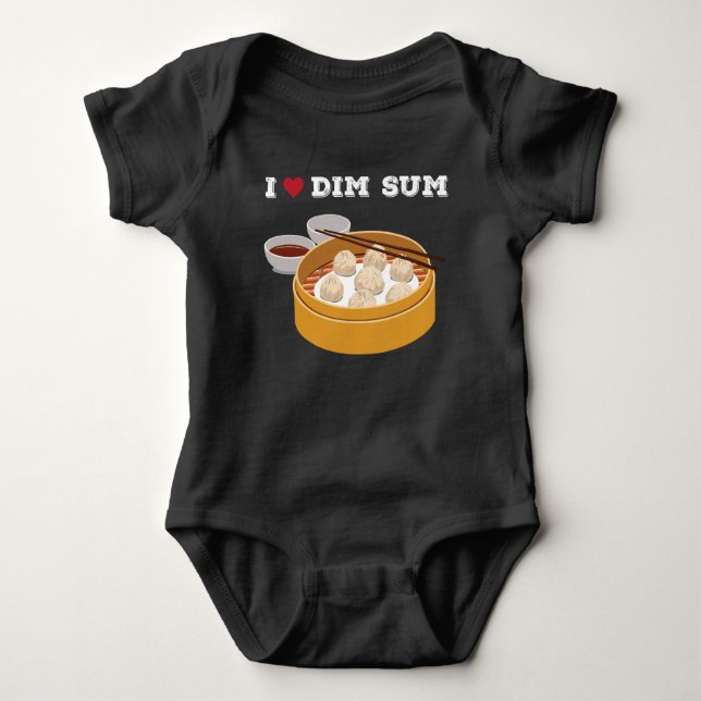Dim Sum Lover Asian Kitchen Dumpling Chinese Food Baby Bodysuit (Front)