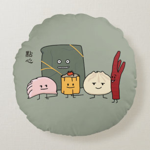 Dim Sum Pork Bao Shaomai Chinese dumpling Buns Bun Round Cushion