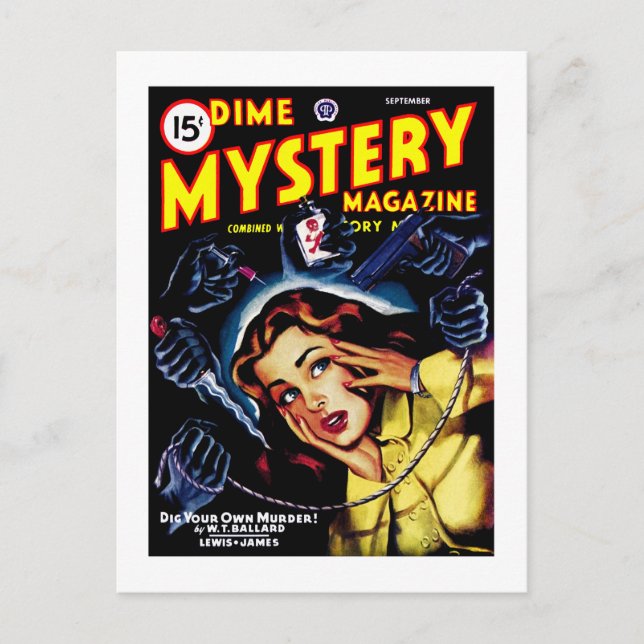 Dime Mystery Magazine (Sep, 1946) Postcard (Front)
