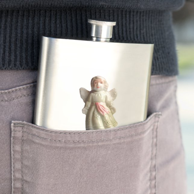Dime Store Pill-box Angel on a Flask (In Situ)