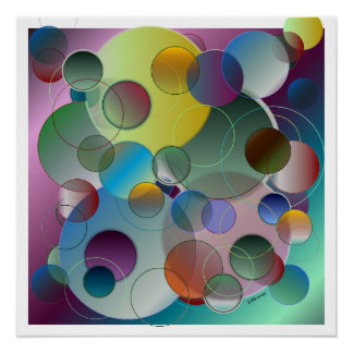 Dimensional Abstract Circles Art Poster