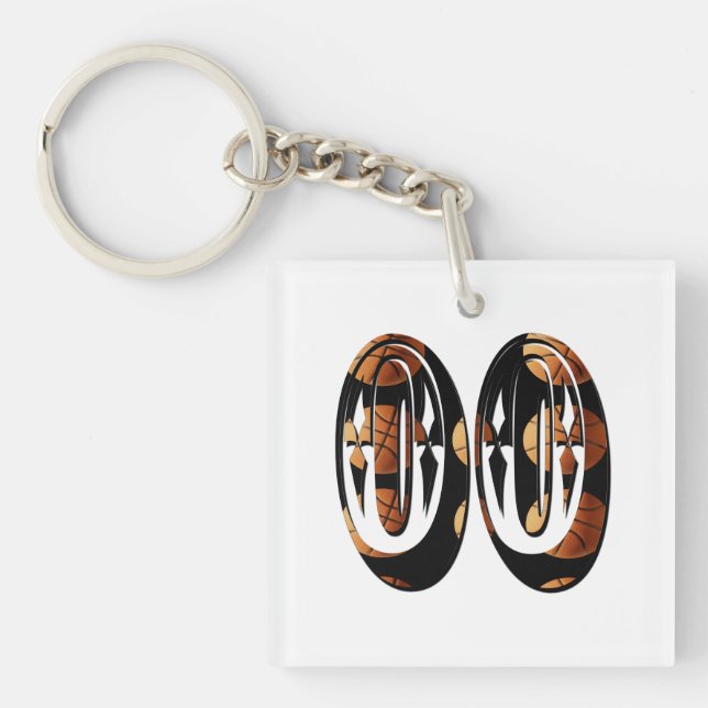 Dimensional Basketball Players Number 00,  Key Ring (Front)