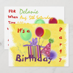 Dimensional Birthday Party Invitation