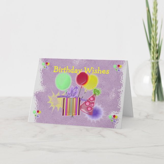 Dimensional Birthday Wishes Card (Front)