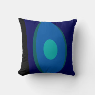 Dimensional Blue Abstract 915 Ceramic Ornament Cushion